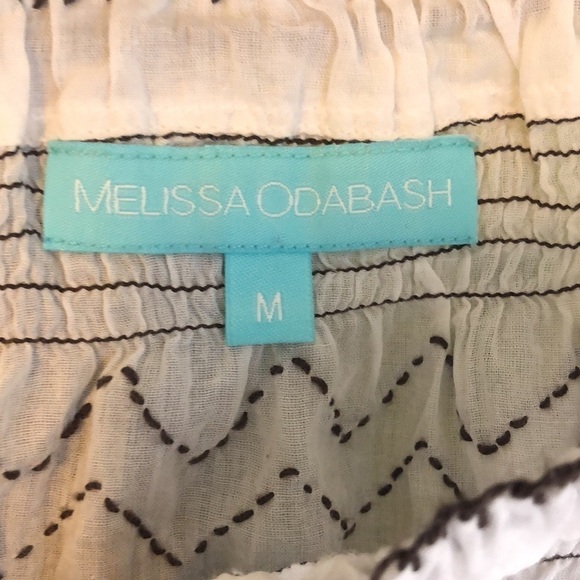 Melissa Odabash Embroidered Long Sleeve Peasant Top M - Picture 8 of 10